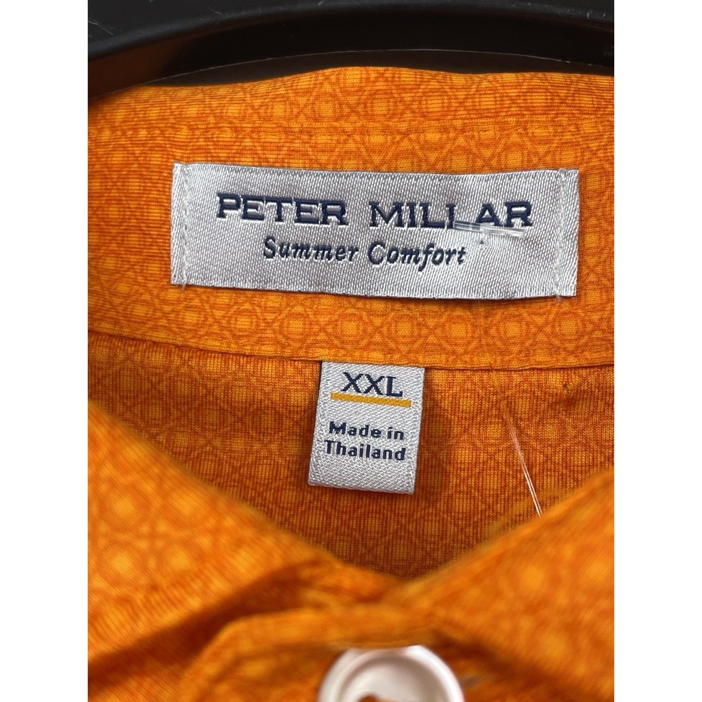 NEW Peter Millar Tesseract Jersey Polo Mens XXL Summer Comfort Orange Stretch - Picture 4 of 8